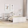 Stylish White Bed Frame with Headboard - 140x190 cm