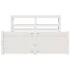 Stylish White Bed Frame with Headboard - 140x190 cm