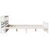 Stylish White Bed Frame with Headboard - 140x190 cm