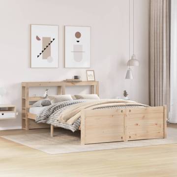 Stylish 140x200 cm Bed Frame with Headboard - HipoMarket UK