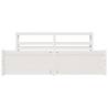 Elegant White Bed Frame with Headboard - 180x200 cm Super King