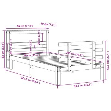 Stylish White Bed Frame with Headboard 90x200 cm | Hipomarket