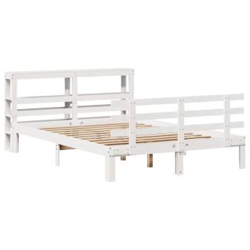 Stylish White Bed Frame with Headboard - 120x200 cm | Hipomarket