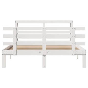 Stylish White Bed Frame with Headboard - 120x200 cm | Hipomarket