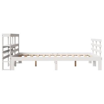 Stylish White Bed Frame with Headboard - 120x200 cm | Hipomarket