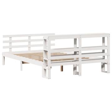 Stylish White Bed Frame with Headboard - 120x200 cm | Hipomarket