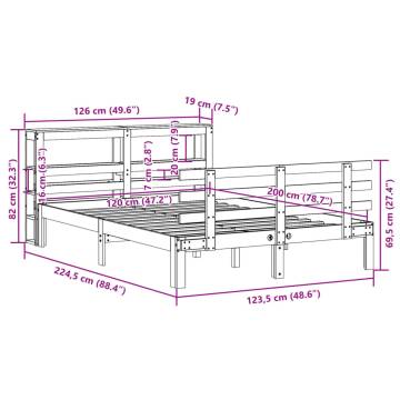 Stylish White Bed Frame with Headboard - 120x200 cm | Hipomarket