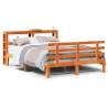 Wax Brown Bed Frame with Headboard - 140x190 cm | HipoMarket