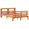 Wax Brown Bed Frame with Headboard - 140x190 cm | HipoMarket