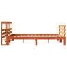 Wax Brown Bed Frame with Headboard - 140x190 cm | HipoMarket