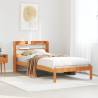  Bed Frame with Headboard without Mattress Wax Brown 75x190 cm Small Single Colour wax brown Size 75 x 190 cm 