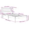 Wax Brown Bed Frame with Headboard 75x190 cm - Hipo Market