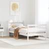  Bed Frame with Headboard without Mattress White 100x200 cm Colour white Size 100 x 200 cm 