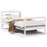 White Bed Frame with Headboard - 100x200 cm | HipoMarket