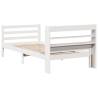 White Bed Frame with Headboard - 100x200 cm | HipoMarket