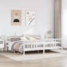  Bed Frame with Headboard without Mattress White 200x200 cm Colour white Size 200 x 200 cm 