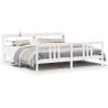 Stylish White Bed Frame with Headboard - 200x200 cm