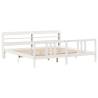 Stylish White Bed Frame with Headboard - 200x200 cm