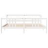 Stylish White Bed Frame with Headboard - 200x200 cm