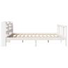 Stylish White Bed Frame with Headboard - 200x200 cm