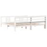 Stylish White Bed Frame with Headboard - 200x200 cm