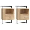 Wall-Mounted Bedside Cabinets - Sonoma Oak | HipoMarket