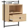 Wall-Mounted Bedside Cabinets - Sonoma Oak | HipoMarket