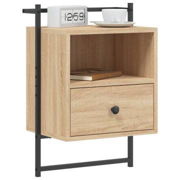 Wall-Mounted Bedside Cabinets - Sonoma Oak | HipoMarket