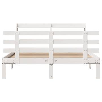 Stylish White King Size Bed Frame with Headboard - 150x200 cm