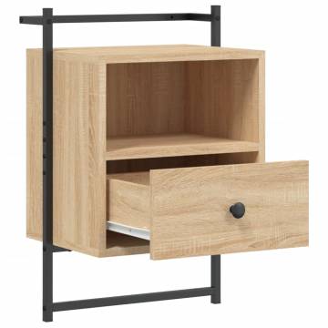 Wall-Mounted Bedside Cabinets - Sonoma Oak | HipoMarket