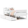 Stylish White Bed Frame 100x200 cm - Solid Pine Wood