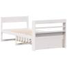 Stylish White Bed Frame 100x200 cm - Solid Pine Wood