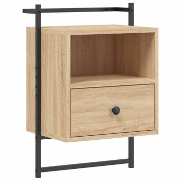 Wall-Mounted Bedside Cabinets - Sonoma Oak | HipoMarket