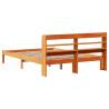 Wooden Bed Frame with Headboard - Wax Brown 120x200 cm