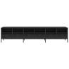 Stylish Black TV Cabinet - 202x39 cm - Durable Steel Design