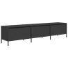 Stylish Black TV Cabinet - 202x39 cm - Durable Steel Design