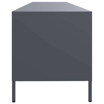 Stylish Anthracite TV Cabinet - Cold-Rolled Steel, 202x39 cm