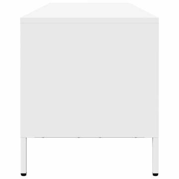 Stylish White TV Cabinet - 202x39x43.5 cm Cold-rolled Steel