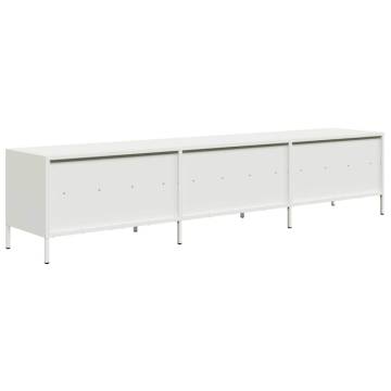 Stylish White TV Cabinet - 202x39x43.5 cm Cold-rolled Steel