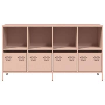 Stylish Pink Sideboard 135x39 cm - Durable Cold-rolled Steel