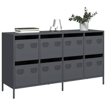 Stylish Anthracite Sideboard - Cold-rolled Steel 135x39x73.5 cm