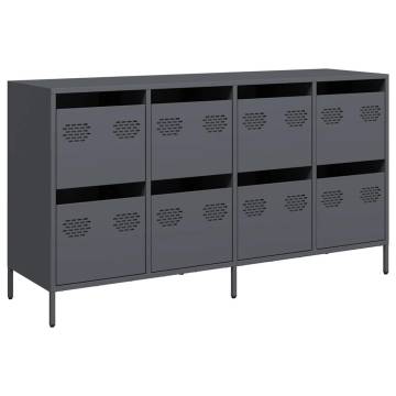 Stylish Anthracite Sideboard - Cold-rolled Steel 135x39x73.5 cm