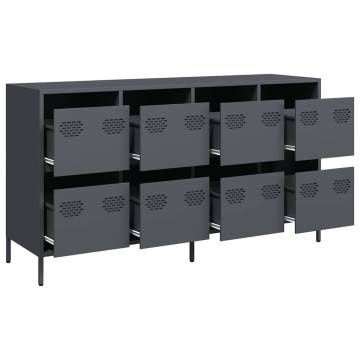 Stylish Anthracite Sideboard - Cold-rolled Steel 135x39x73.5 cm