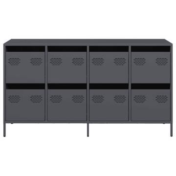 Stylish Anthracite Sideboard - Cold-rolled Steel 135x39x73.5 cm