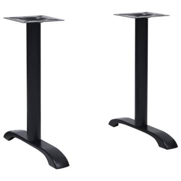 Bistro Table Legs 2 pcs Black - Cast Iron - 61x8x72 cm