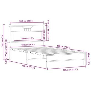 Smoked Oak Bed Frame 100x190 cm | Durable & Stylish Design