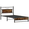 Smoked Oak Bed Frame 100x200 cm - Durable & Stylish