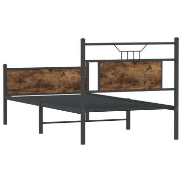 Smoked Oak Bed Frame 80x200 cm - Stylish & Durable Design