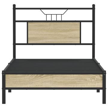 Sonoma Oak Bed Frame 75x190 cm | Small Single Engineered Wood