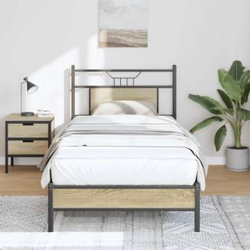 Sonoma Oak Bed Frame 90x190 cm - Stylish & Durable Design